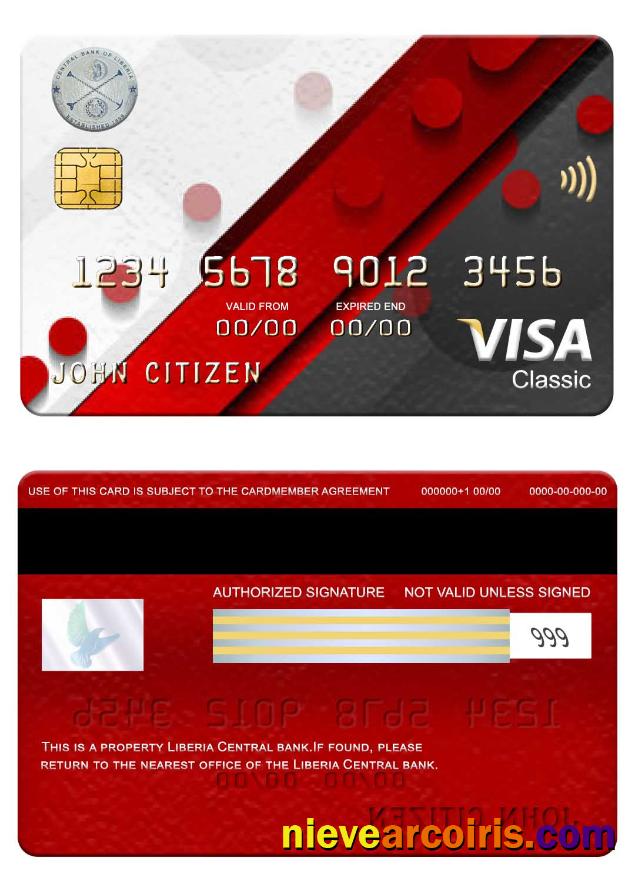 Liberia Central Bank visa classic card